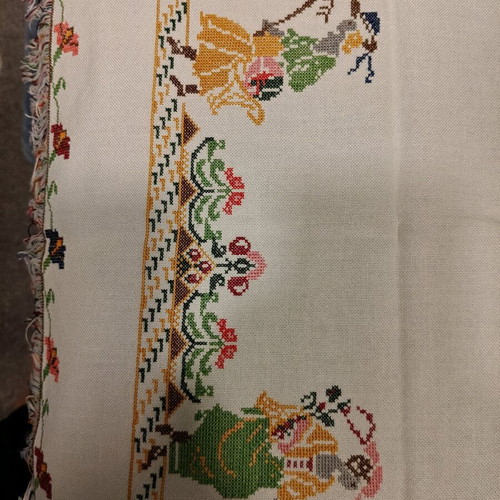 Antique embroidery like new, 60 years old, with DMC threads