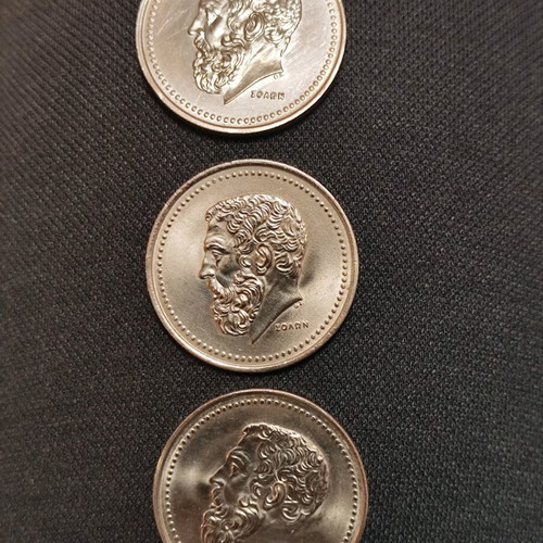 50 Drachma coins series 1980, 82, 84 Solon new