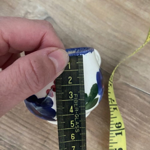 Handmade clay cup from Samos used, hand-painted