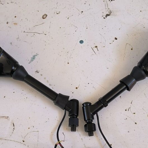 Motorcycle mirrors set with integrated LED turn signals like new