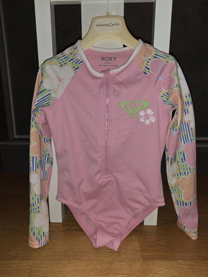 Roxy Girls' Swimsuit with Sleeves Like New, Pink, Age 5