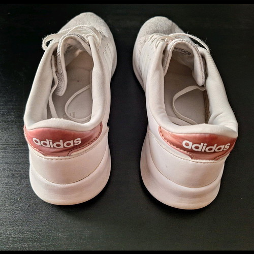 Adidas Neo Cloudfoam Racer athletic shoes used, size 41.5, white