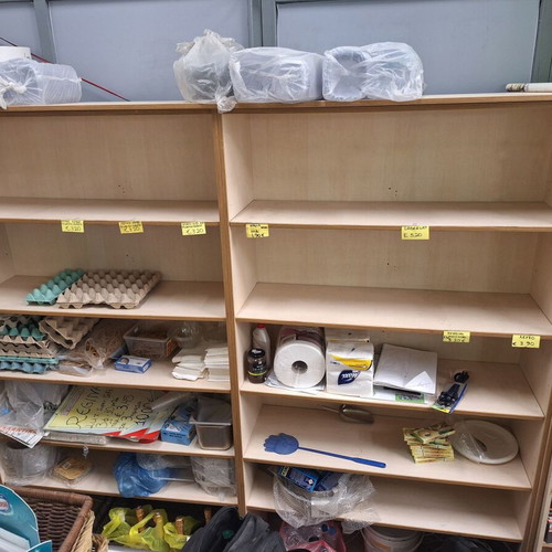 Wooden Wall Shelves and Corner Cashier Furniture used