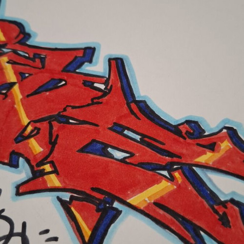 Graffiti color sketch new on thick paper