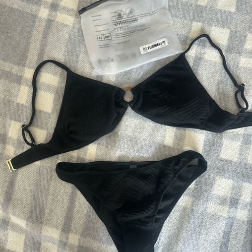 Black Swimsuit new, size L, crinkle fabric
