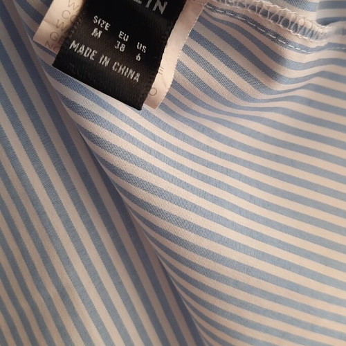 Shein striped blouse size M, like new, 100% polyester, white and blue