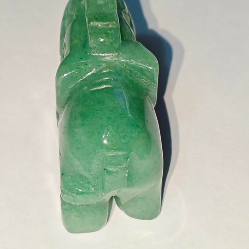 Handmade Elephant Figurine Green Aventurine 3cm like new
