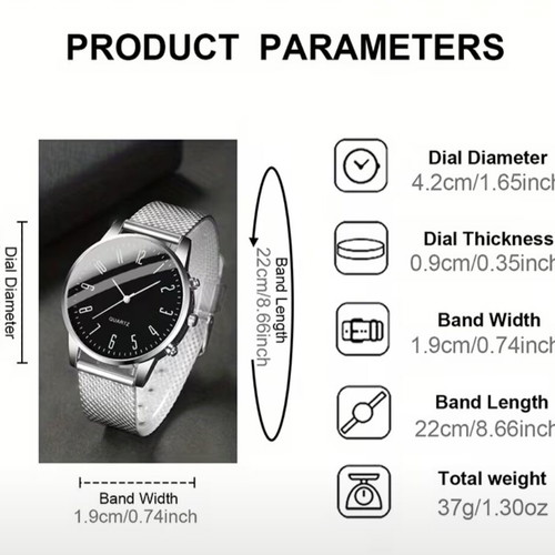 Quartz wristwatch with bracelet