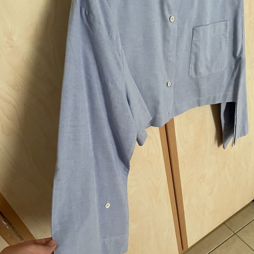 Zara cropped shirt XL like new, blue cotton