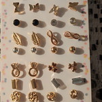 Stud earrings new, gold and silver tone fashion jewelry