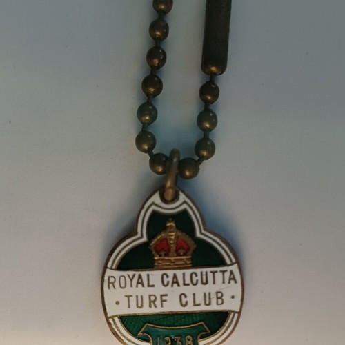 Vintage Royal Calcutta Turf Club Enamel Keychain 1938-1939 Thomas Fattorini