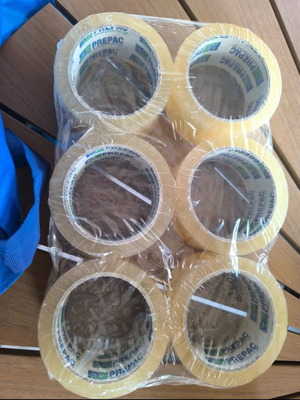 PREPAC transparent packing tape set, 6 rolls