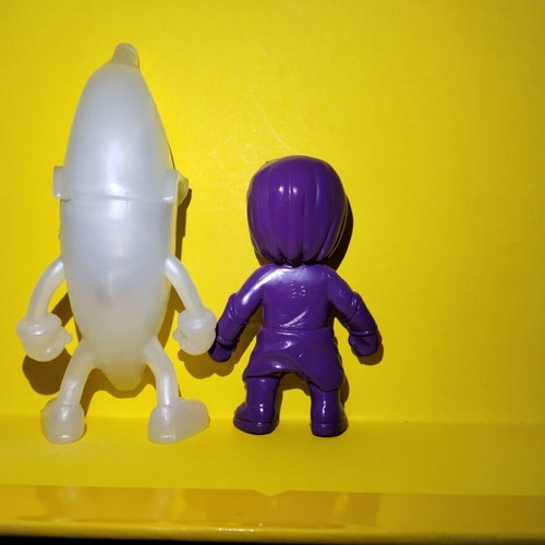 Stumble Guys Amethyst Nyx and Banana Guy figures used, pack of 2