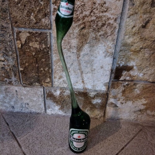 Heineken vintage bottle with twisted neck like new collectible