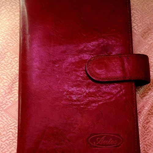 Leather agenda used with card slots and small wallet