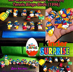 Kinder Surprise Tennis Bingo Birds 1996 κομπλ 10/10 Figures Φιγούρες κομπλέ αξεσουάρ Κίντερ Έκπληξη