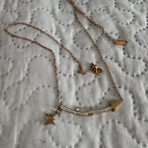 Necklace roz-cold new, gold color