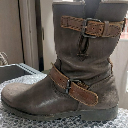Leather biker boots CafeNoir used, brown, size 40