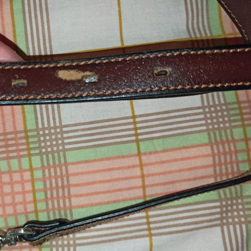 Gérard Henon professional leather briefcase used, brown