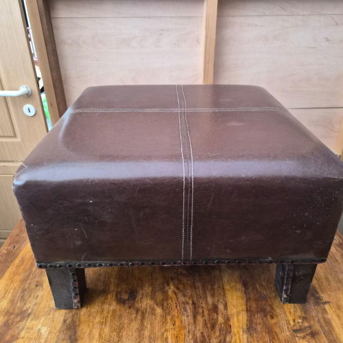 Leather stool used with minor scratches and dents