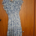 Floral mini dress like new, white and blue, size S