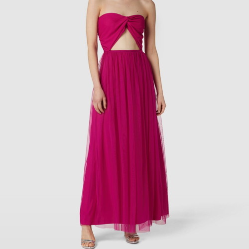 Lace & Beads fuchsia dress like new, size S-M, cut out design