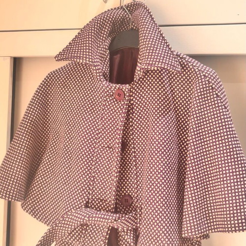 Purple semi-coat like new with belt and sleeveless inner, size S