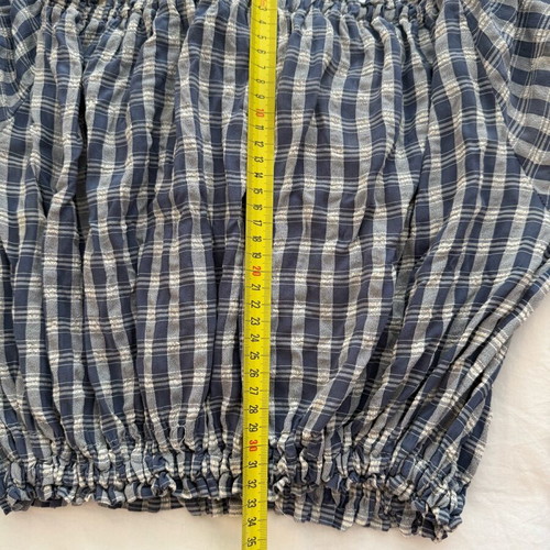 Italian Viscose Tunic checked blue white like new