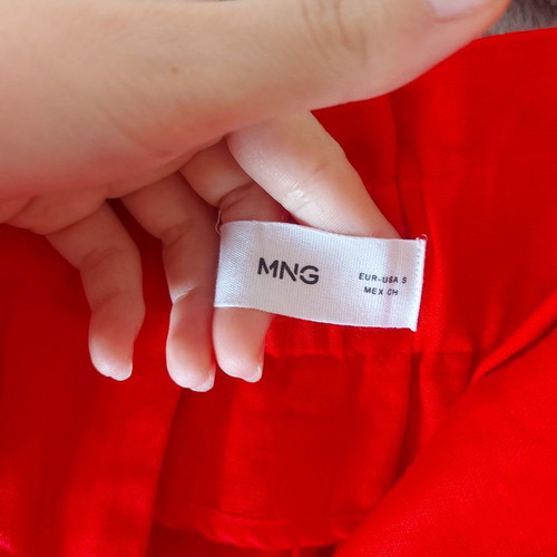 Red linen pants Mango new, size S