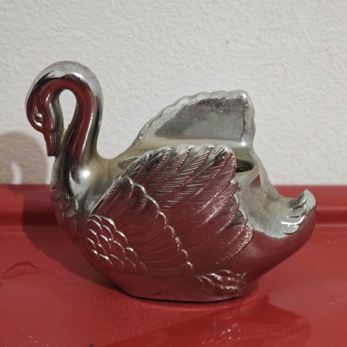 Vintage Silver-Plated Swan Toothpick Holder like new