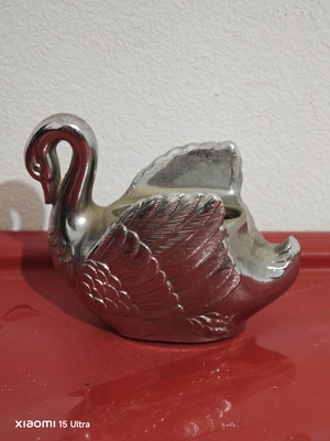 Vintage Silver-Plated Swan Toothpick Holder like new