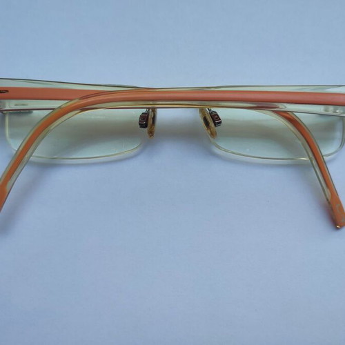 Lightec Morel Griff Eyeglass Frame used, orange and silver