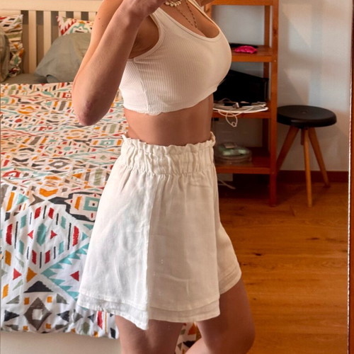 Linen bermuda shorts size S like new, white
