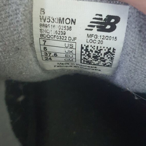 New Balance 530 EncapFloral women's leather sneakers used size 37.5 gray