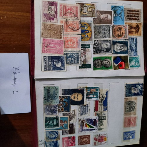 Various stamps used in 3 albums