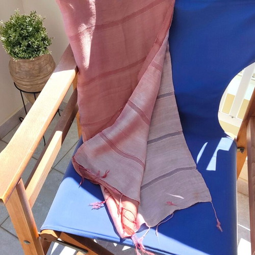 Summer scarf from Florence pink ombre used, 170x60 cm