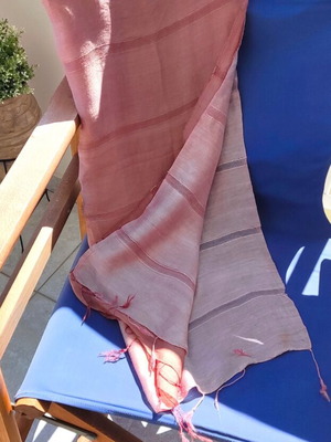 Summer scarf from Florence pink ombre used, 170x60 cm
