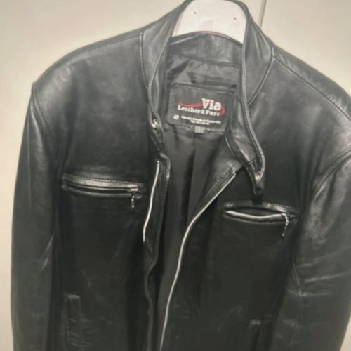 Leather jacket used, black, size L