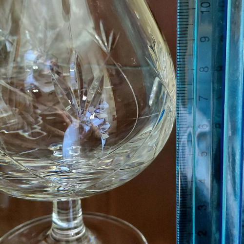 Set of crystal cognac glasses like new, 8 pieces