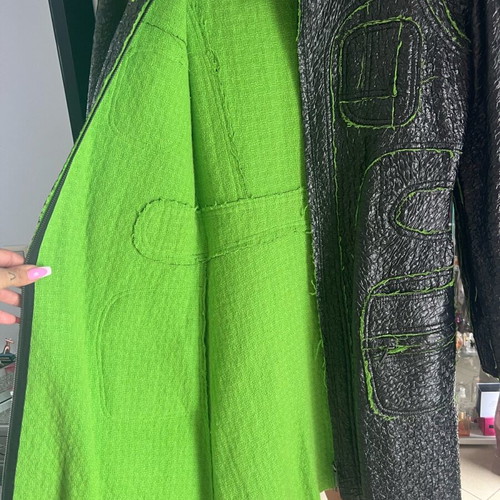 Custo Barcelona vinyl coat size M new, black and green