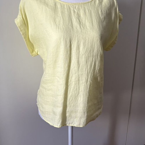 Linen blouse yellow size M like new