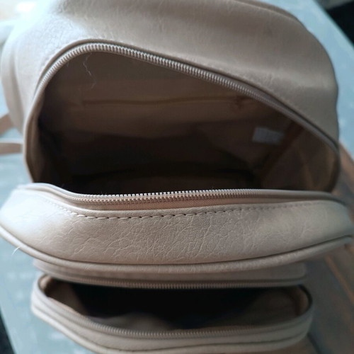 Faux leather backpack like new, beige