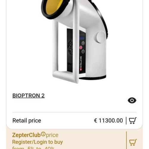 Bioptron (Zepter) polarized light device like new