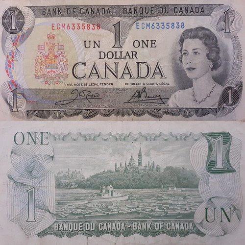 Canada 1 Dollar Banknote 1973, very fine
