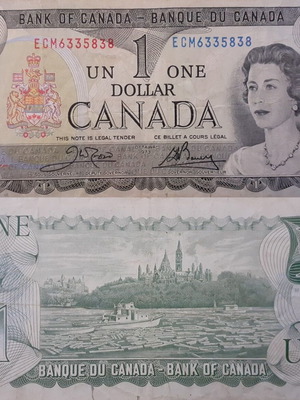 Canada 1 Dollar Banknote 1973, very fine