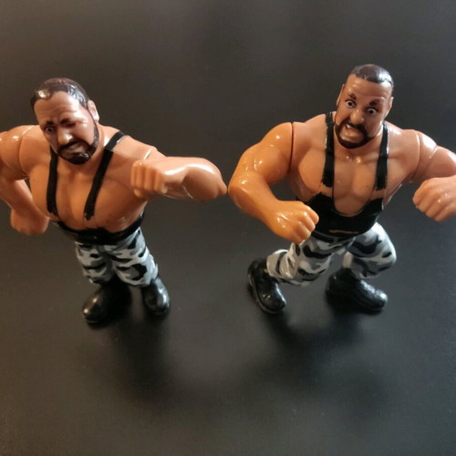 WWF Bushwhackers collectible figures used, pack of 2 with movable parts