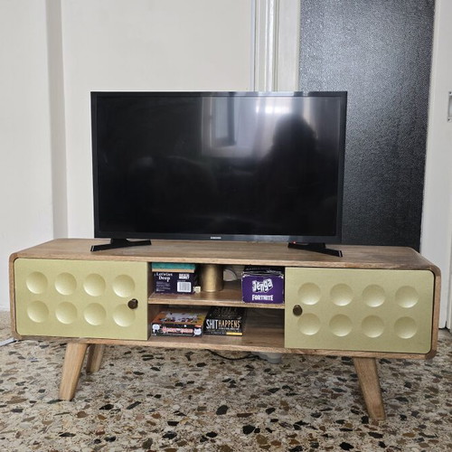 TV stand 120 x 30 x 45 cm made of solid mango wood like new