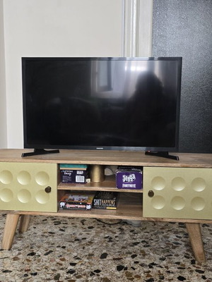 TV stand 120 x 30 x 45 cm made of solid mango wood like new