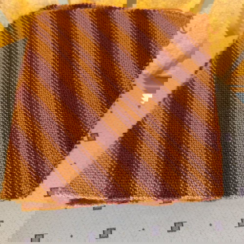 Χειροποίητα πλεκτά 43 τεμαχίων 20x20 καφέ με πορτοκαλί