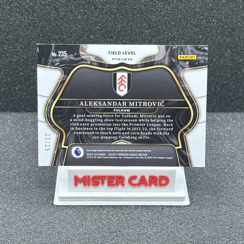 2022-23 Panini Select Premier League Aleksander Mitrovic Zebra Field Level #235 Fulham